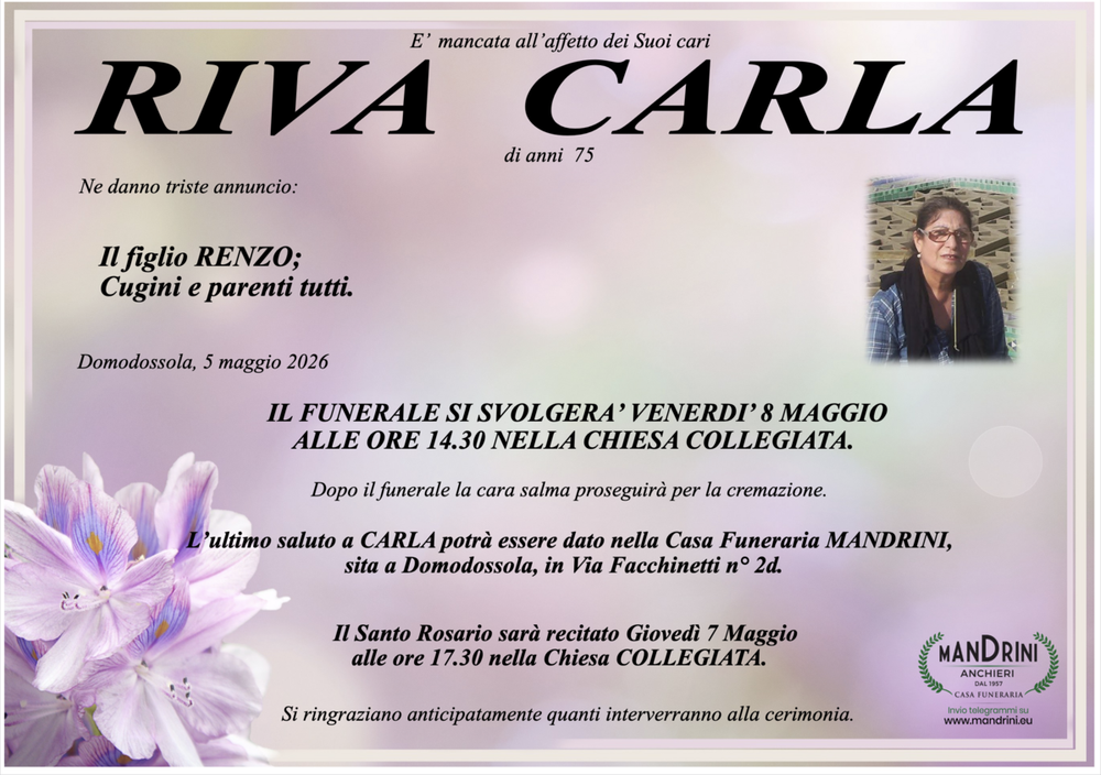 Riva Carla di anni 75