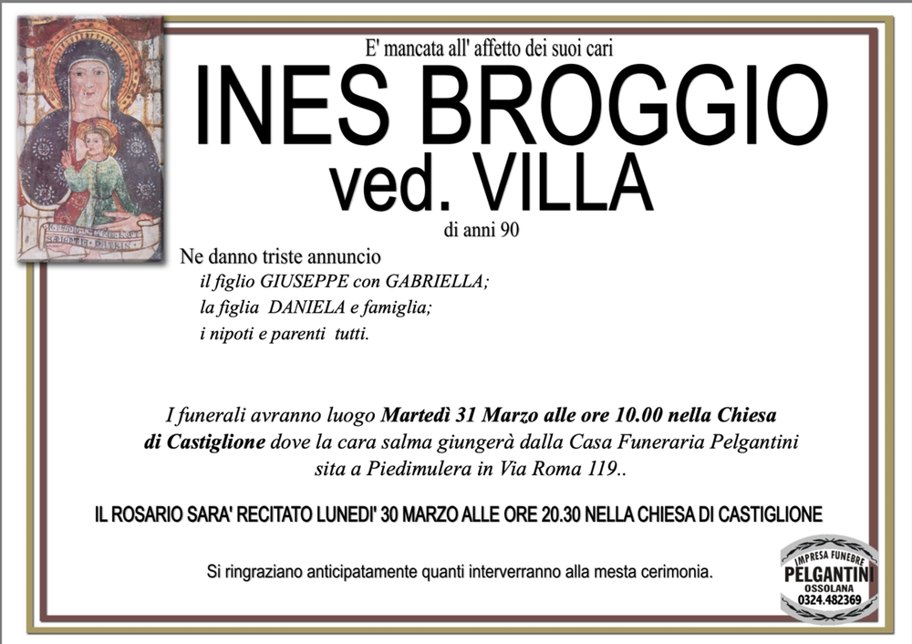 Ines Broggio ved. Villa di anni 90