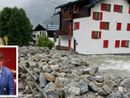 Foto: Macugnaga il giorno dopo l'alluvione, nel riquadro il deputato Stefano Candiani
