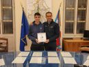 Il sindaco Pizzi ha premiato il giovane campione di bocce Dario Verganti