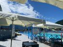 Maxischermo in piscina per la partita dell'Italia
