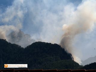 L'incendio al pizzo delle Pecore, sopra Beura