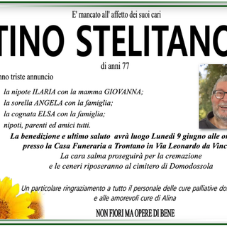 Tino Stelitano di anni 77