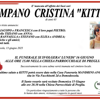 Campano Cristina "Kitty" di anni 65