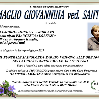 Lomaglio Giovannina ved. Santin di anni 80