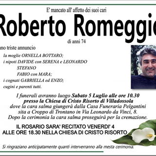 Roberto Romeggio di anni 74