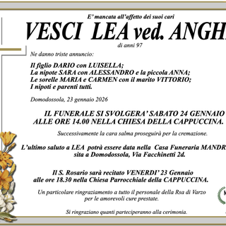 Vesci Lea ved. Anghini di anni 97