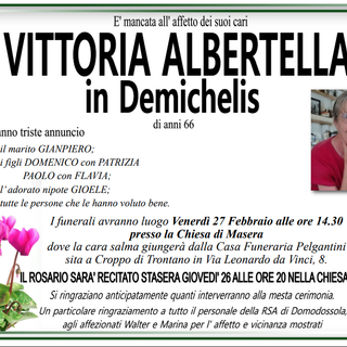 Vittoria Albertella in Demichelis di anni 66
