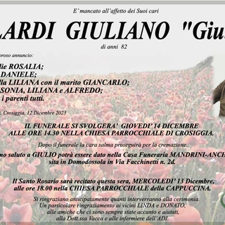 Gilardi Giuliano &quot;Giulio&quot;di anni 82