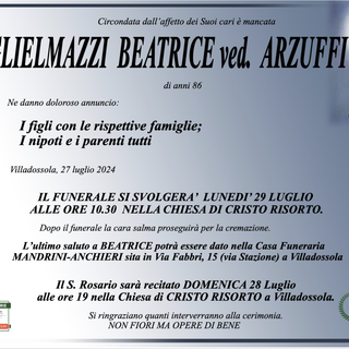 Guglielmazzi Beatrice ved. Arzuffi di anni 86