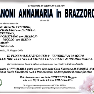 Paganoni Annamaria in Brazzorotto di anni 88