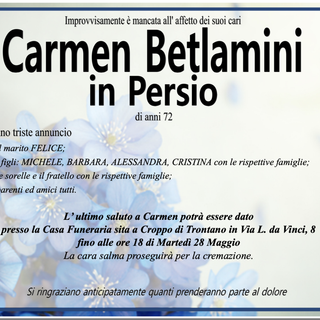 Carmen Betlamini in Persio di anni 72
