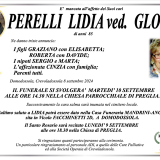Perelli Lidia ved. Globo di anni 85