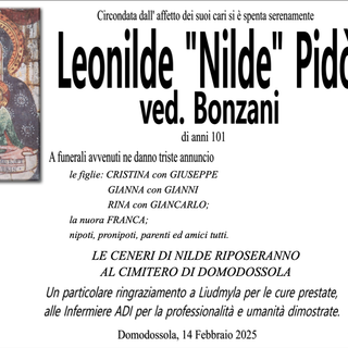 Leonide "Nilde" Pidò ved. Bonzani di anni 101