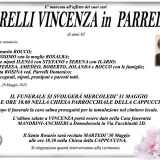 Parrelli Vincenza in Parrelli di anni 82
