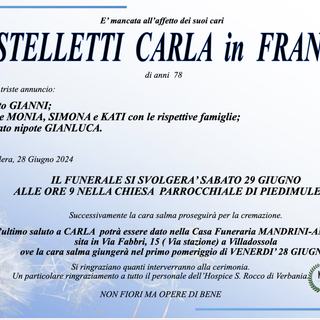 Castelletti Carla in Francia di anni 78