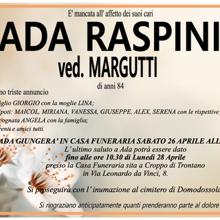 Ada Raspini ved. Margutti di anni 84