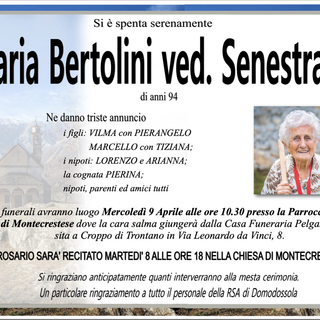 Maria Bertolini ved. Senestraro di anni 94