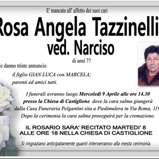 Rosa Angela Tazzinelli ved. Narciso di anni 77