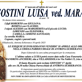 Agostini Luisa ved. Marani di anni 79 Agostini Luisa ved. Marani di anni 79