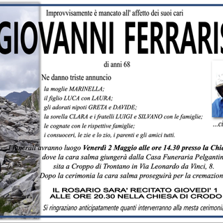 Giovanni Ferraris di anni 68