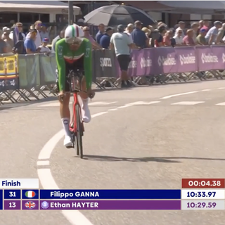 Giro del Belgio, Ganna secondo nella cronometro: vince Hayter