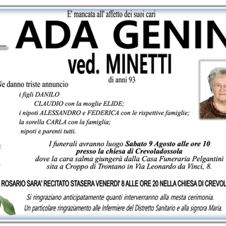 Ada Genini ved. Minetti di anni  93