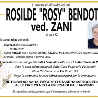 Rosilde "Rosy" Bendotti ved. Zani di anni 82