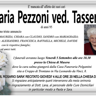 Maria Pezzoni ved. Tassera di anni 95