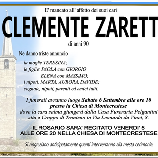 Clemente Zaretti di anni 90
