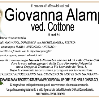 Giovanna Alampi ved. Cottone di anni 84