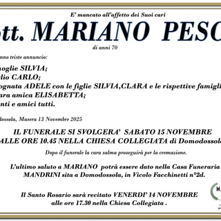 Dott. Mariano Pescia di anni 70