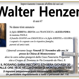 Walter Henzen di anni 67