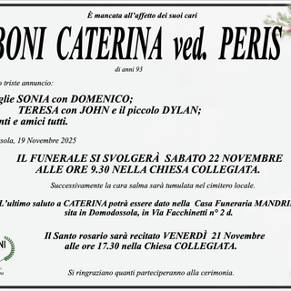 Riboni Caterina ved. Peris di anni 93