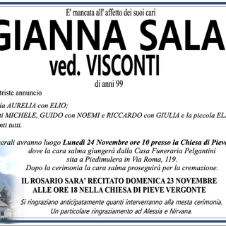 Gianna Sala ved. Visconti di anni 99
