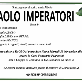 Paolo Imperatori di anni 84