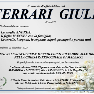 Ferrari Giulio di anni 71