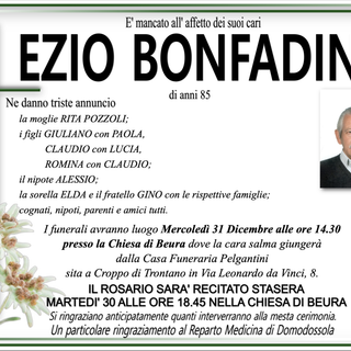 Ezio Bonfadini di anni 85