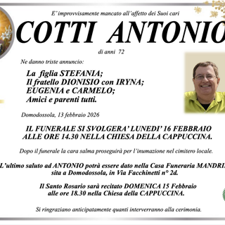 Cottini Antonio di anni 72