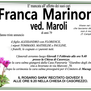 Franca Marinoni ved. Maroli di anni 79