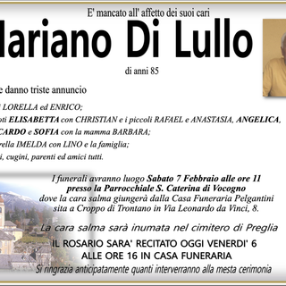 Mariano Di Lullo di anni 85