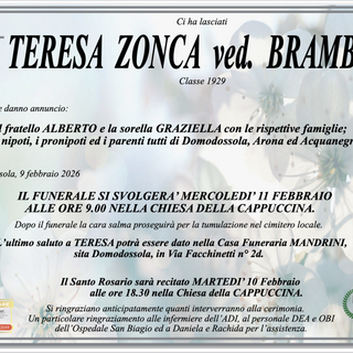 Teresa Zonca ved. Brambati classe 1929