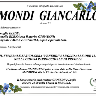 Simondi Giancarlo di anni 83