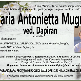 Maria Antonietta Mugnai ved. Dapiran di anni 86