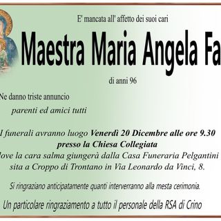 Maestra Maria Angela Farina di anni 96
