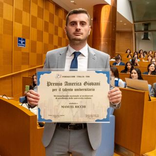 Manuel Ricchi premiato alla Camera dei Deputati con il Premio America Giovani