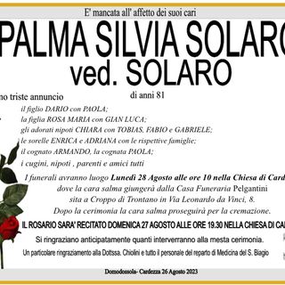 Palma Silvia Solaro ved. Solaro di anni 81