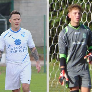 Foto: Matteo Primatesta autore di 4 reti e il portiere Lorenzo Bassi, entrambi protagonisti della vittoria del Fomarco