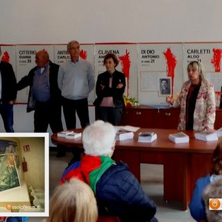 Foto: il giorno dell'inaugurazione della mostra e nel riquadro Angelo Del Devero