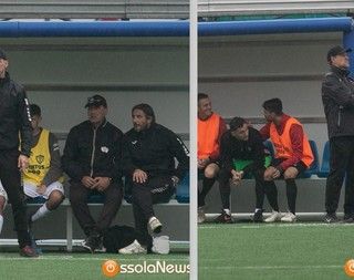Foto: a sinistra Michael Nino allenatore dei granata e a destra Adolfo Fusè, tecnico dei rossoneri